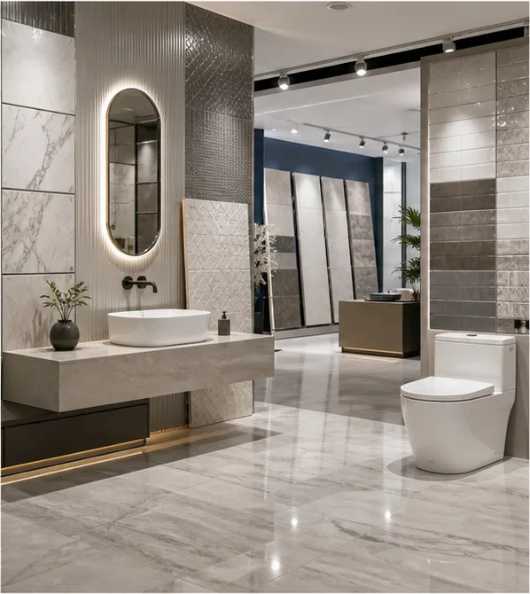 Cerafilo Overseas premium tiles and sanitaryware export showroom